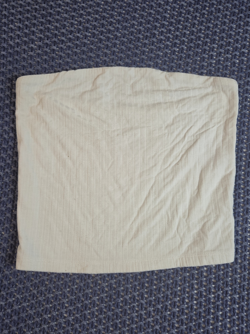 American Eagle Outfitters Cream Ribbed Tube Crop Top #0456